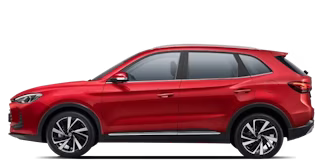 MG ZS rojo, vista lateral