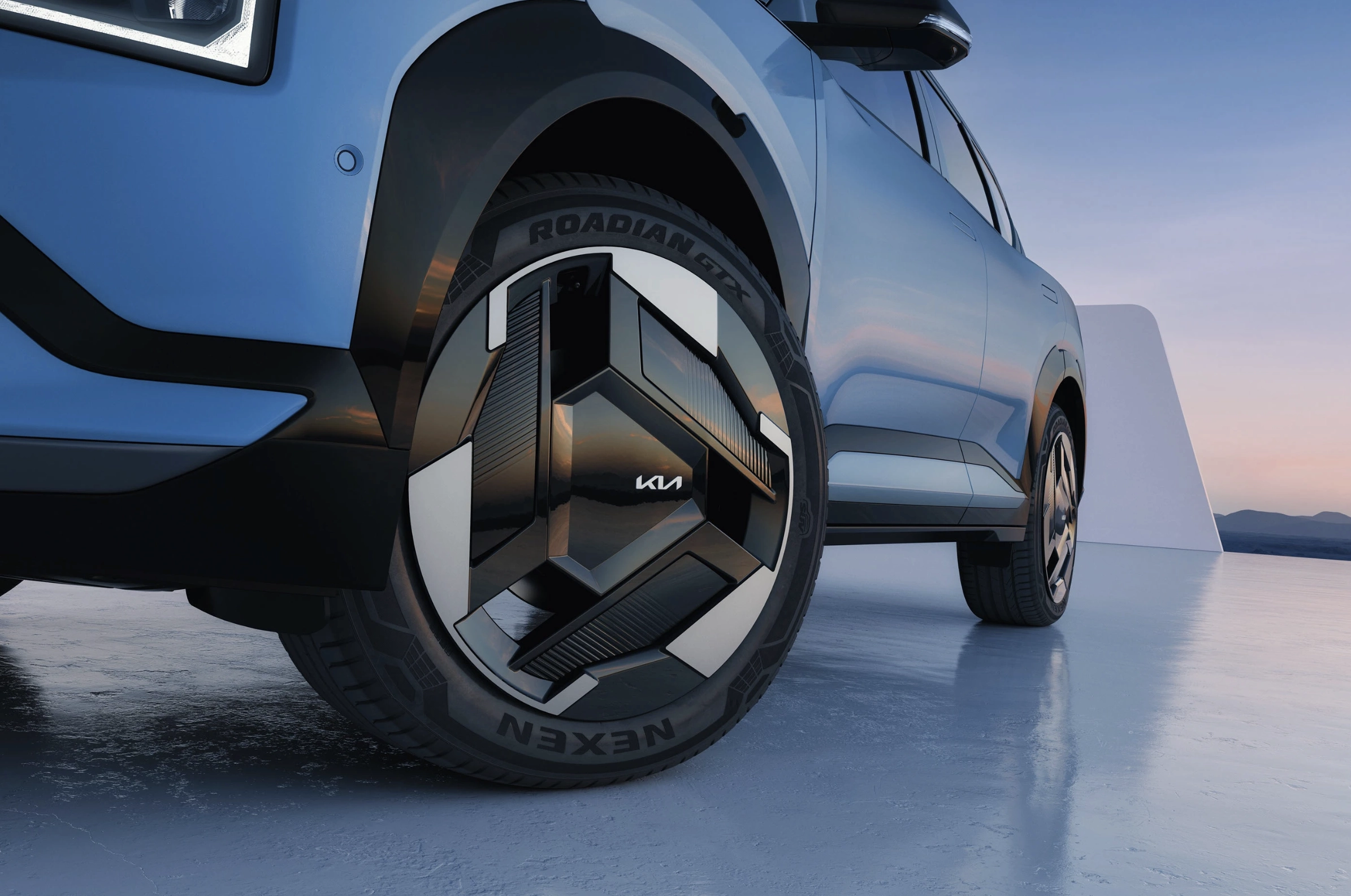 Detalle de diseño de un vehículo Kia